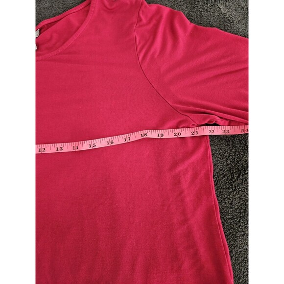 Chico's Red Side Ruched Short Sleeve Top Size 3 (XL) Blouse - Picture 6 of 6